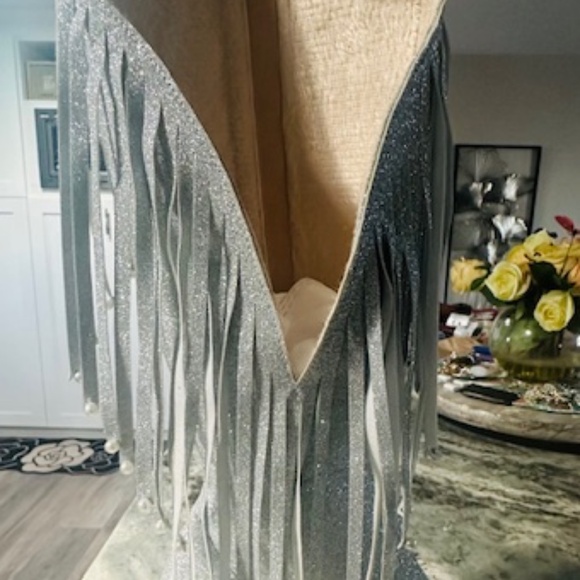 BRAND NEW NEVER WORN SEXY SPARKLY SILVER CUT OUT BOOTS - EU 41 - US SIZE 9.5/10 - Picture 16 of 16